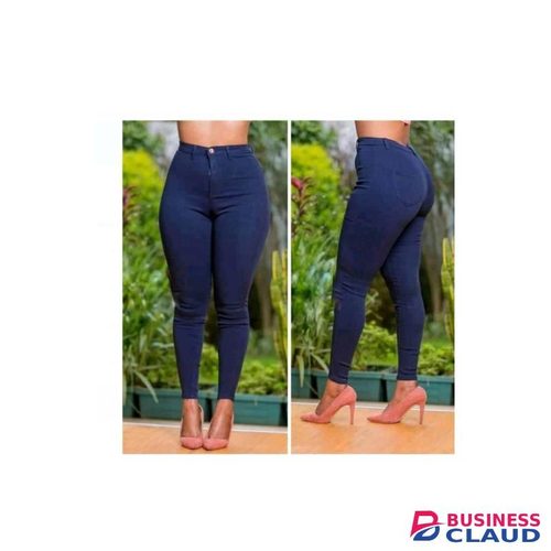 Original Anti Sag No Fade Body Shaper High Waist Denim Jeans-Navy Blue
