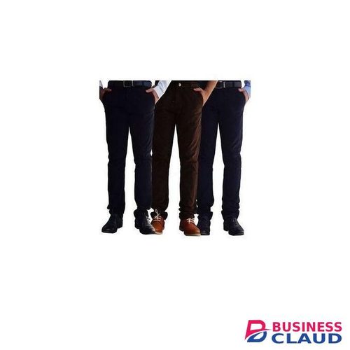 3 Pack Hard Men Khakis-Black, Navy Blue, Chocolate