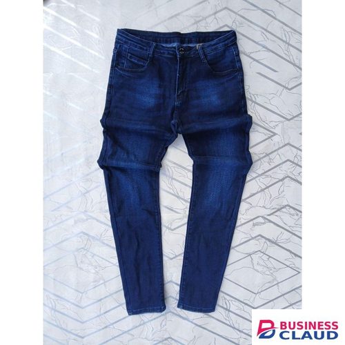 Non Fade Blue Wash Plain Men Denim Jeans