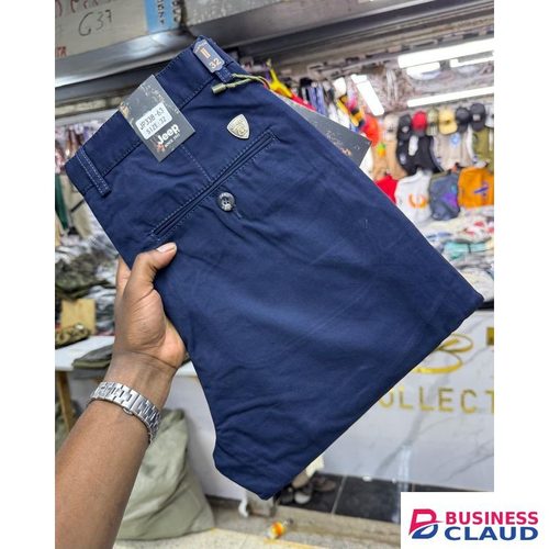 Timeless Classic High Quality Hard Khaki Men Trousers Straight Slim Fit Smart Casual Trouser (Navy Blue)