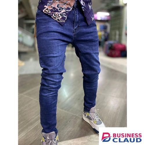 MEN JEANS/ BLUE PLAIN JEANS/ NON FADE MEN JEANS