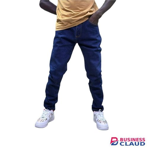 Blue Plain Men Non Fade Denim Jeans