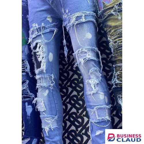 Denim Quality Casual Stretch Mens Slim Fit Jeans-BLUE