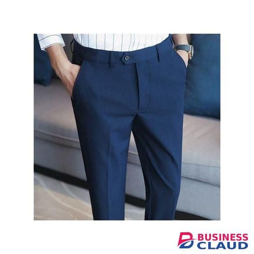 Finest Official Trouser Pant -Navy Blue-Slim Fit Office Wear Men