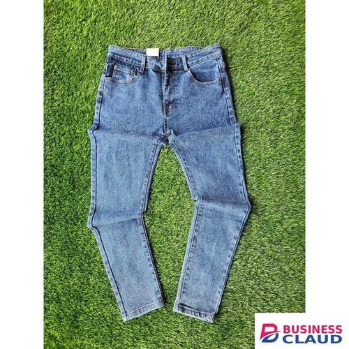 Washed Blue Slim Fit Men Denim Jeans