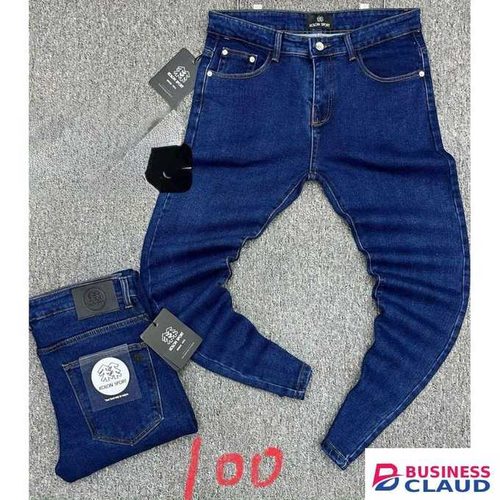 Non Fade Blue Men Slim Fit Denim Jeans