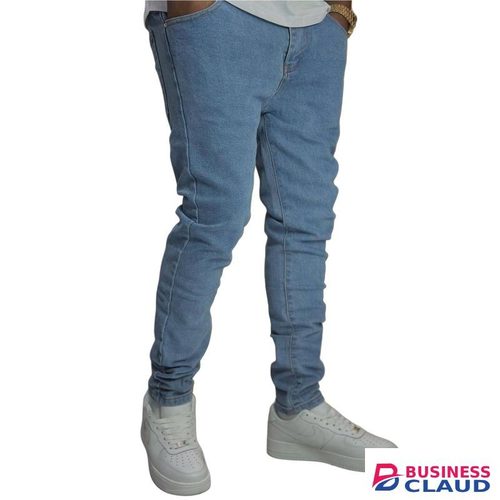 Plain Slim Fit Men Blue Jeans
