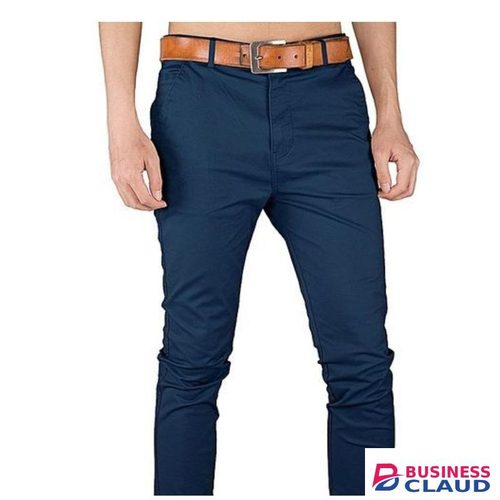 Soft Slim-fit Stretchable Khaki Trouser For Men- Navy Blue