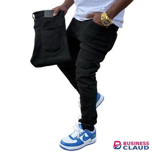 Plain Black Non-fade Wash Denim Jeans