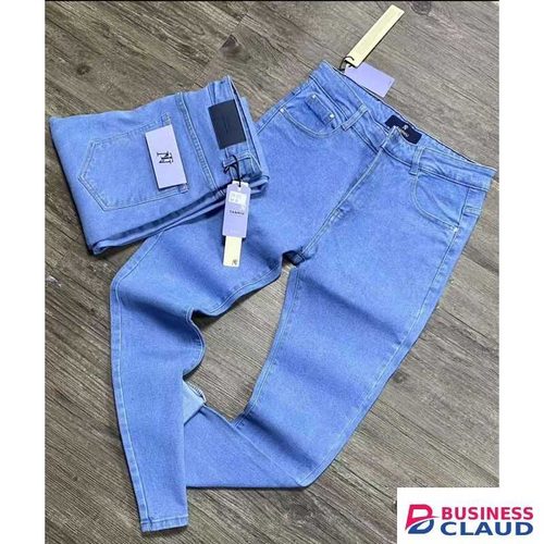 Plain Sky Blue Denim Jeans