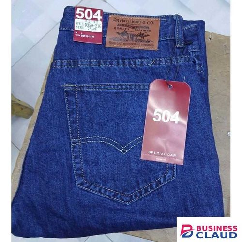 Denim Slim Fit Plain Jeans-Blue