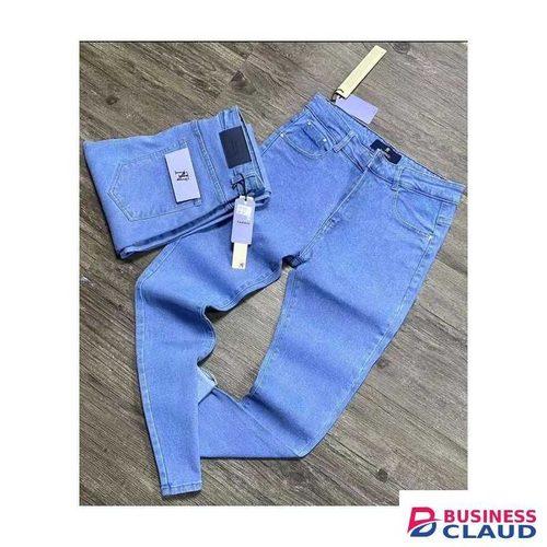 Sky Blue Non Faded Quality Denim Jeans For Men