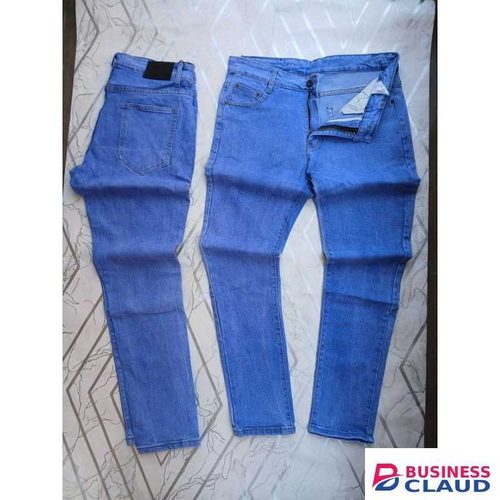 Sky Blue Slim Fit Men Denim Jeans