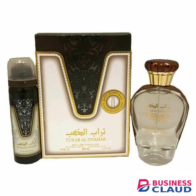 Turab al dhahab by ard al zafaraan Premium Arabian Luxury - 100ml Eau De Parfum + Free Deodorant Spray