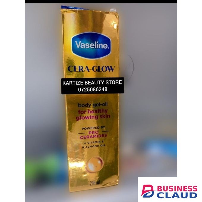 Vaseline Cera- glow body-gel oil for healthy glowing skin powered by pro ceramides vitamin E + almond oil