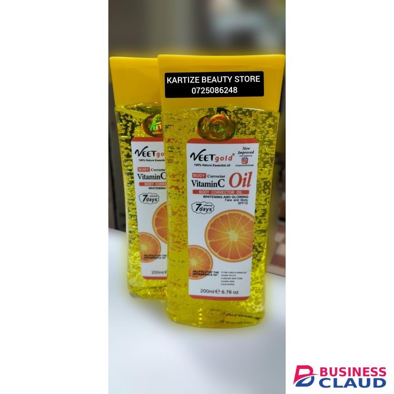 VEET GOLD New improved best body corrector vitamin c oil whitening & glowing for face and body 200ml