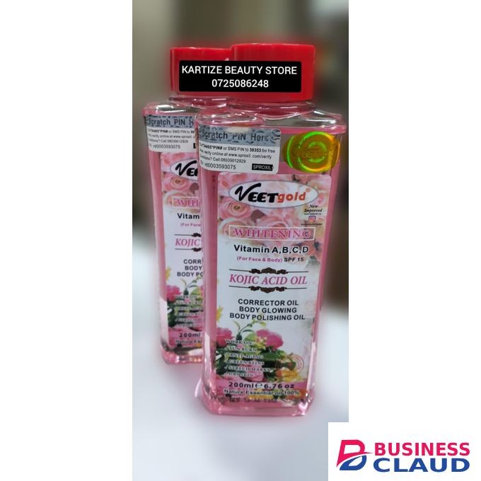 VEET GOLD Best whitening vitamin ABCD Kojic acid oil corrector oi, glowing oil, polishing oil for face and body 200ml