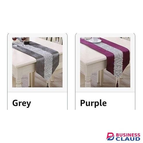 Table Runner / Tablecloth With Gemstones 220 X 33 Cm Glitter Table Runner Table Runner Tablecloths For Party Wedding Banquet Table Decoration Purple
