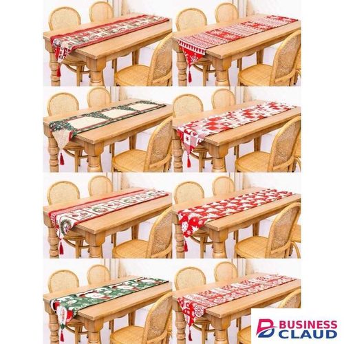 Christmas Knitted Fabric Tablecloth Runner 35×180cm Festive Dining Table Decoration for Home, Kitchen & Party – Elegant Holiday Table Cover