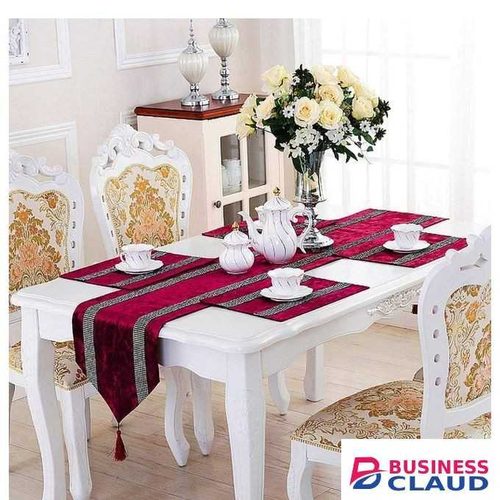 13x98 Inch Burgundy Table Runner Glitter Tablecloth With Diamante Strip And Tassels For Birthday Party Wedding Banquet Table Decoration