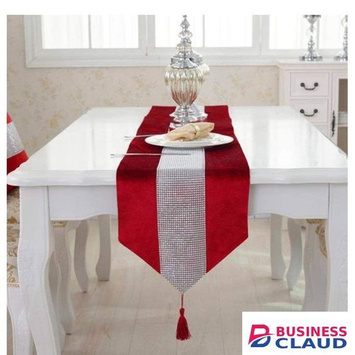 Table Runner / Tablecloth With Gemstones 220 X 33 Cm Glitter Table Runner Table Runner Tablecloths For Party Wedding Banquet Table Decoration