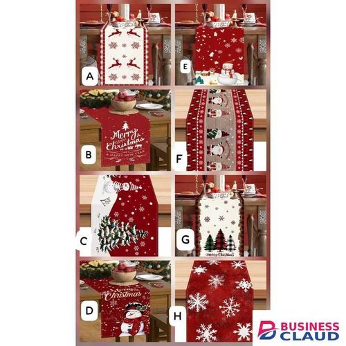 Christmas Table Runner Snowman Gnome Table Cloths Linen Table Runners Kitchen Dining Table Runners for Home Dining Party Decor-red