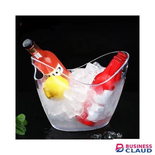 Acrylic White Transparent Ice Buckets Ice Container Champagne Ice Bucket With Handle Bar Supplies Red Wine Beer Party Bucket - 2 Pack
