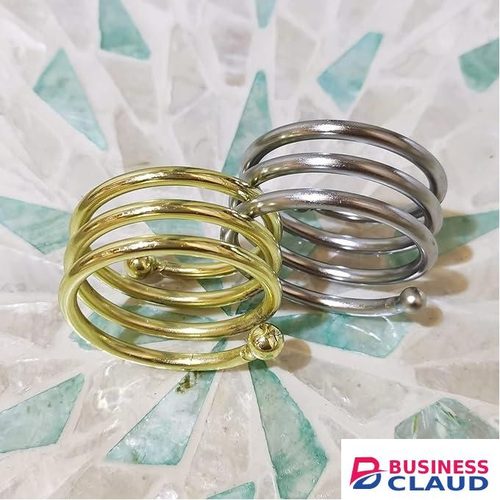 4 Pack Serviette Napkin Holder Ring, 2 Inch Cylinder Metal Napkin Rings With 1.2 Inch Length, Spiral Alloy Napkin Holders Buckles, Table Decor Setting Rings For Holiday Dinner Party