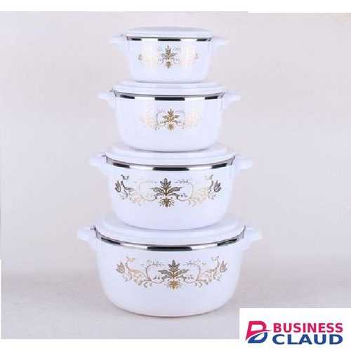 Casserole 4 Piece set Dishes with Lids, Insulated Stainless Steel Container for Hot & Cold Food, Serving Bowl for Buffets/Parties