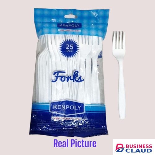 Kenpoly Plastic Table Fork Spoons set of 25pcs perfect for everyday meals, picnics, parties, and outdoor events