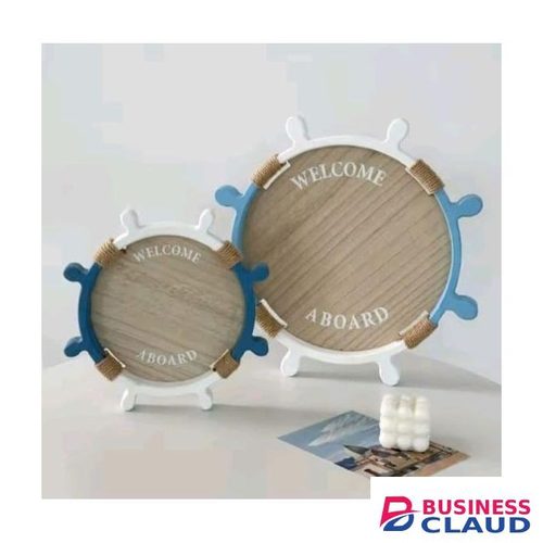 2 in 1 Decorative Sailor Themed Round Tray – Dual Function Serving & Decor, Nautical Design for Home & Parties (Round Shape)