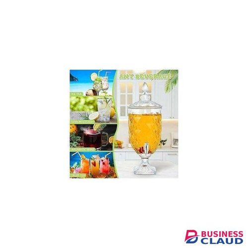 Thick Clear Glass 3L Juice Dispenser with Tap for Parties, Home & Office Use