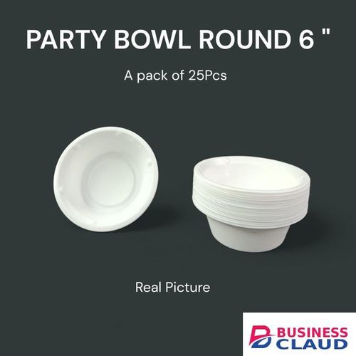 Thermopak Round Disposable Bowl – 8” (Pack of 25pcs) practical and hygienic choice for serving soups, salads, snacks, or desserts at events, parties, and takeaways