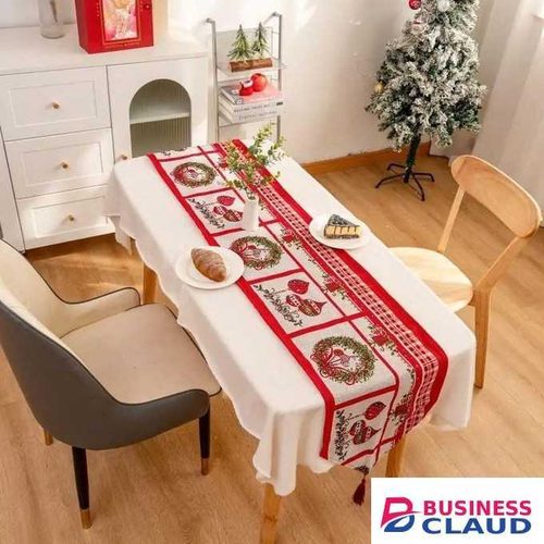 Christmas Themed Table Runners 35×185cm Festive Decorative Dining Table Cover for Holiday Parties, Home Decor, Kitchen, Hotels, Restaurants, Christmas Events and Seasonal Celebrations