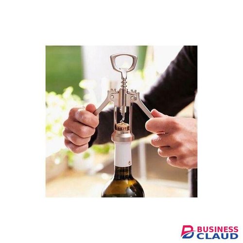 stainless steel Premium Corkscrew Wine Opener with Ergonomic Handle, Double-Hinged Lever, and Foil Cutter – Easy-to-Use, Durable, and Compact Wine Bottle Opener for Home, Parties, and Gifts