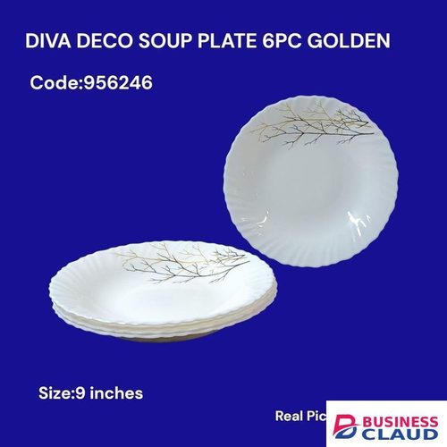 Deco Soup Plate – Golden Fall (6PCS Set) Size: 9 inches perfect for serving soups, stews, or other liquid-based dishes. ensures a coordinated and stylish presentation for family meals, dinner parties, or special occasions