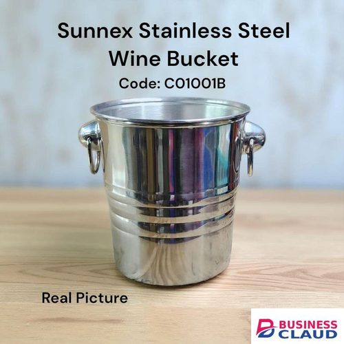 Sunnex Sunnex-Stainless Steel Wine Bucket with Elegant Polished Finish for Chilling Wine at Home, Parties, and Restaurants, Durable Premium Quality Steel Ice Cooler