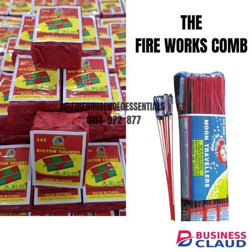 THE FIRE WORKS COMBO WITH ORIGINAL TOM THUMBS LARGE 300pcs and Glittering Light Rocket fire cracker 12pcs SAFE AND FUN activities