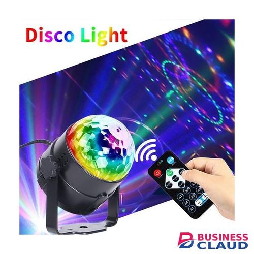 RGB LED Stage Disco Light Rotating DJ Ball Strobe Remote Sound Control Magic Dance