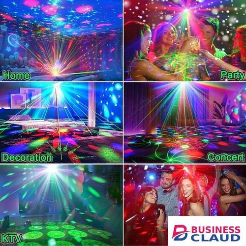 Party Light Disco Ball Lights,Dj Strobe Light Stage Rave Light Dance Light Projector Effect Sound Activated with Remote Control for Karaoke Parties Club Dance Wedding Christmas Halloween