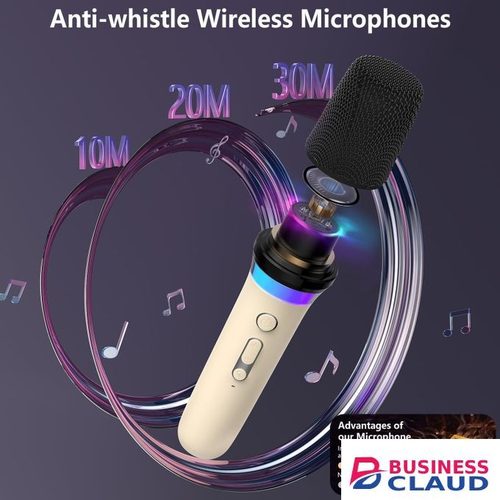 Flushrenic Karaoke Machine with 2 Wireless Microphones, Stylish Karaoke Microphone Wireless System with Lights for Adults Kids, Portable Karaoke Speaker for Home Party, Outdoor, Ideal Gifts Stage Subwoofers