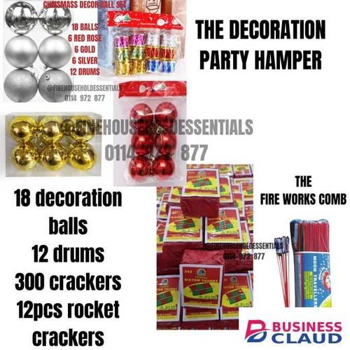 ALL INCLUSIVE PARTY HAMPER with all the decorations and fire works for fun activities