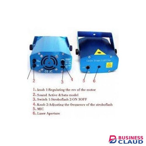 MINI LED DISCO LASER PROJECTOR STAGE LIGHTING EFFECT STROBE LASER SHOW PARTY STAGE SOUND LIGHTS - Blue