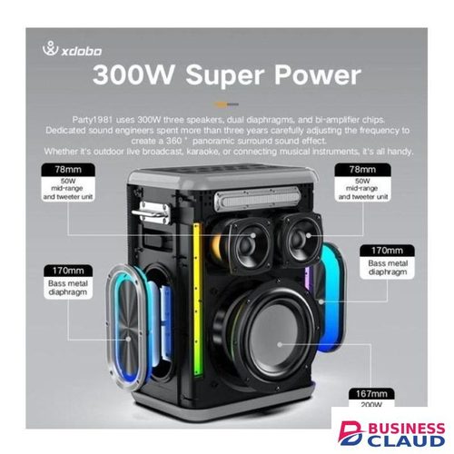 Xdobo Party 1981 300W Bluetooth speaker with 2 wireless microphone,yes led lights microphone