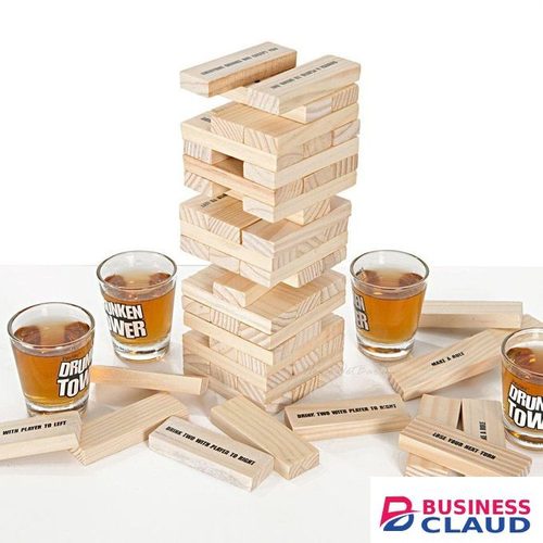 Jenga Drunken tower, Party Drinking Game Drinking Tower Tippy Board Game for Adults Drinking Game The Stacking Game Classic Party Game with Shot Glasse