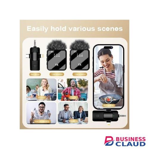 Omnidirectional Dual Wireless Lavalier Microphone F11-2 – Perfect for Vlogs & Events
