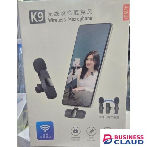 K9 Noise Cancelling Wireless Lavalier Microphone for Recording, Teaching & Live Broadcasting