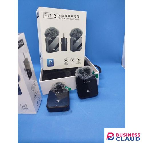 Portable F11-2 Lavalier Microphone with Wireless Transmission and Collar Clip Design