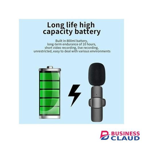 Clip-on Wireless Lavalier Microphone K8 for YouTube Shorts and Vlogging