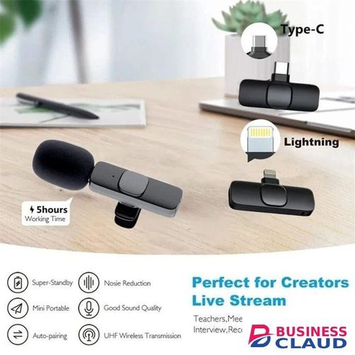 Mini Wireless Lavalier Mic for Clear Audio in Streaming and Interviews